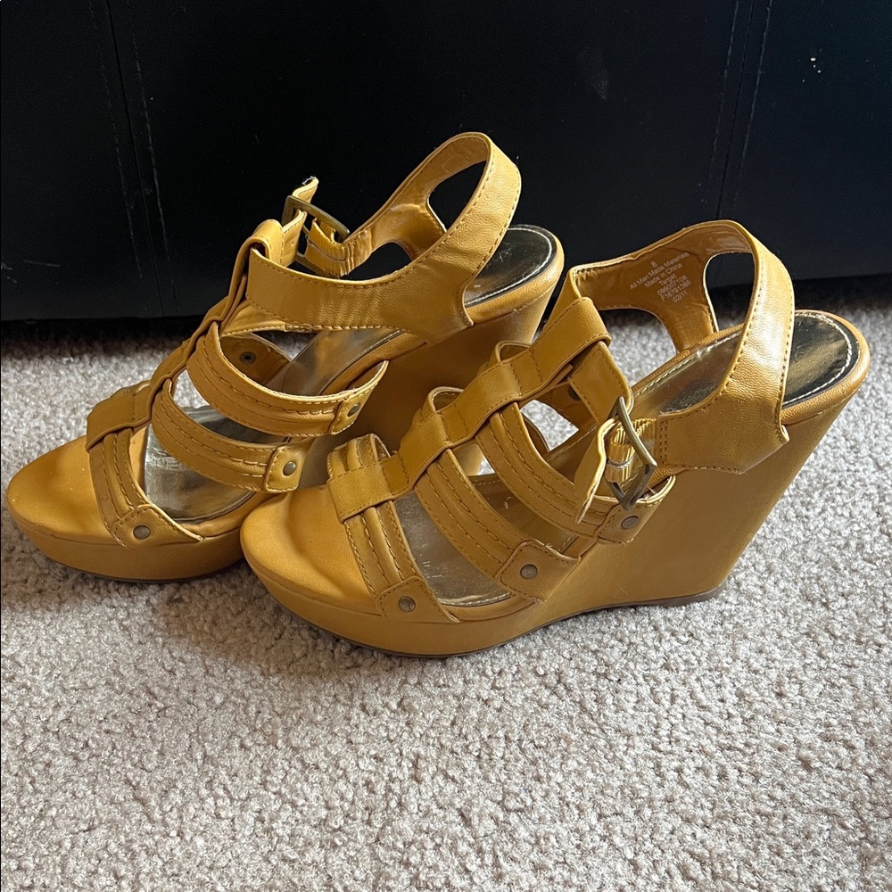 Xhilaration Mustard Wedge Sandals